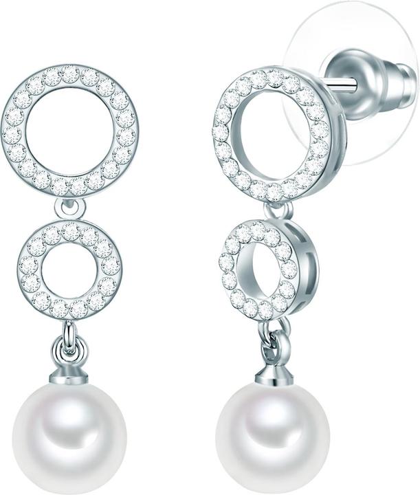 Rafaela Donata Damen Sterling Silber Glaskristall Muschelkernperle silber - 30376 (Sterling Silber)