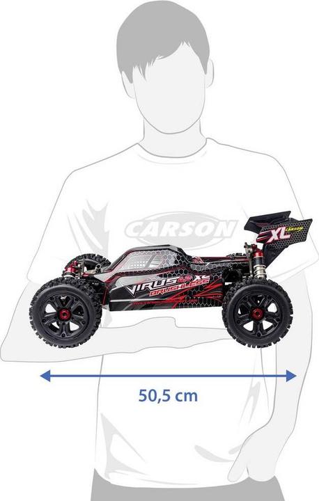 Actual product image Carson 1:8 Virus 4.2 XL 100% RTR schwarz/rot (RTR Ready-to-Run)