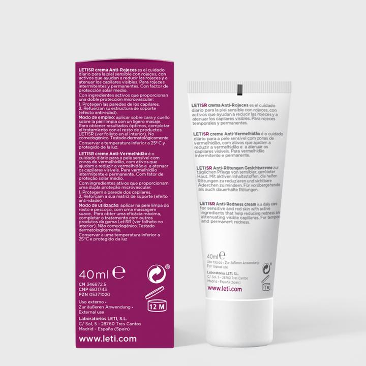 Actual product image Leti LETISR Anti-Redness Cream for Sensitive Skin, 40 ml Cream (40 ml, Day cream, SPF 20)