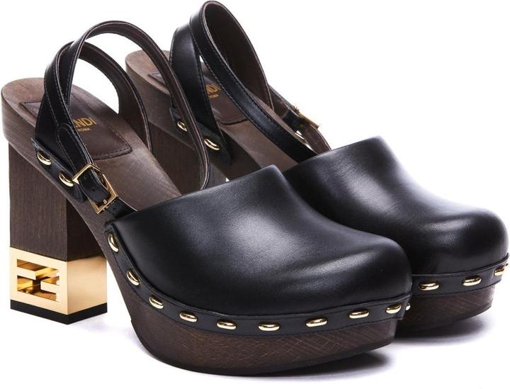 Actual product image Fendi Decorative Heel Leather Pumps (37)