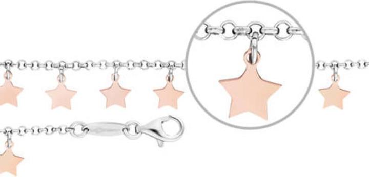 Der Kettenmacher Sternenarmband Bicolor (19 cm, Silber)
