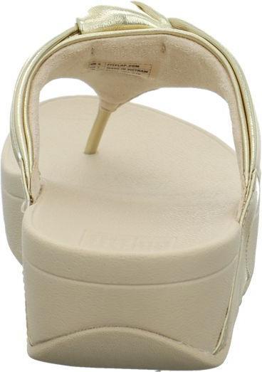 Actual product image Fitflop Lulu Padded Knot Metallic Leather Toe Post Sandal (41)