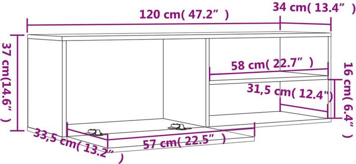 Image du produit VidaXL Allstedt (120 x 34 x 37 cm)