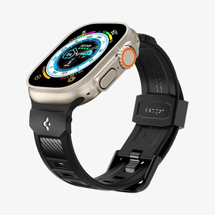 Productafbeelding Spigen Rugged Ultra Band Apple Watch 4/5/6/7/8/9/SE/Ultra/Ultra 2 42/44/45/49mm czarny/matzwart A (Thermoplastisch polyurethaan (TPU))