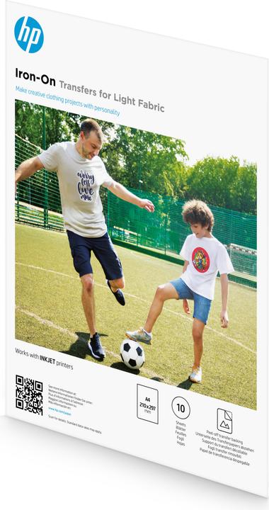Produktbild HP Iron-On Transfers for Light Fabric A4 (210 x 297 mm) 10 sheets (200 g/m², 210 x 297 mm, 10 x)
