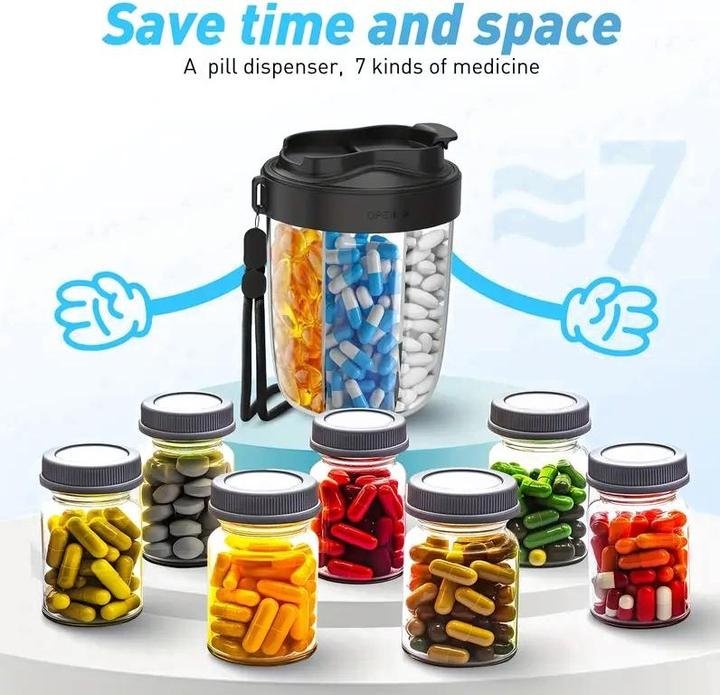 Actual product image Cbx Runde Pillendose Tablettenbox mit 7 separaten Fächer