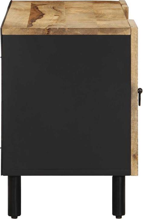 Produktbild VidaXL TV Schrank Lowboard Fernsehschrank Fernsehtisch Schwarz Raues Mangoholz (105 x 33.5 x 46 cm)
