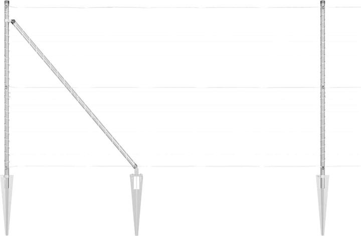 Produktbild VidaXL Zaunpfosten mit Spitze 52 Stück Ø32 mm 160 cm Verzinkter Stahl