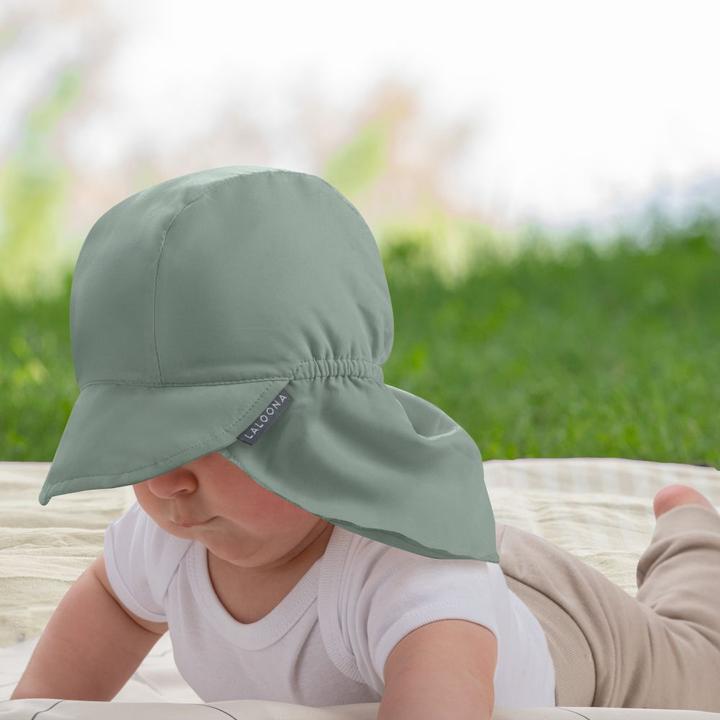 Immagine prodotto La Loona Berretti e cappelli per bambini LaLoona con protezione del collo UPF 80 - verde salvia - (43, 45)
