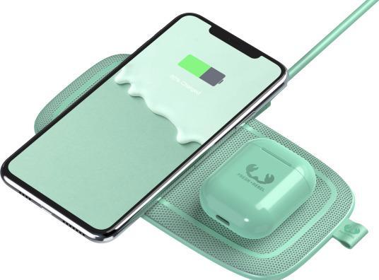 Image du produit Fresh'N Rebel BASE DUO Charging Pad 4CP200MM Misty Mint wireless (10 W)