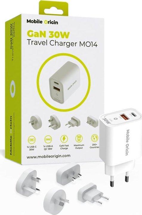 Mobile Origin GaN 30W Travel Charger MO14 EU.USA.UK.AUS