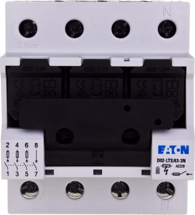 Actual product image Eaton MOE D02-LTS/63-3N Fuse switch-disconnector 3p+N 63A (63 A)