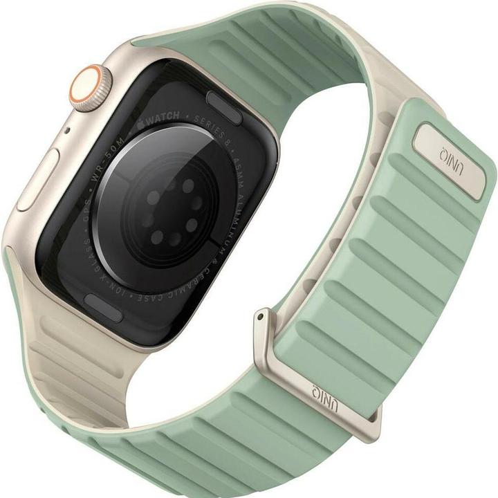 Uniq pasek Revix Evo Apple Watch Series 1/2/3/4/5/6/7/8/9/SE/SE2 38/40/41mm Reversible Magnetic mięt (Edelstahl, Silikon)