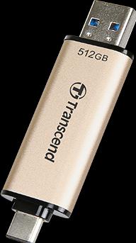 Immagine prodotto Transcend JetFlash 930C chiavetta USB da 512 GB USB Type-A / USB Type-C 3.2 Gen 1 (3.1 Gen 1) Oro (512 GB, USB-A, USB-C)
