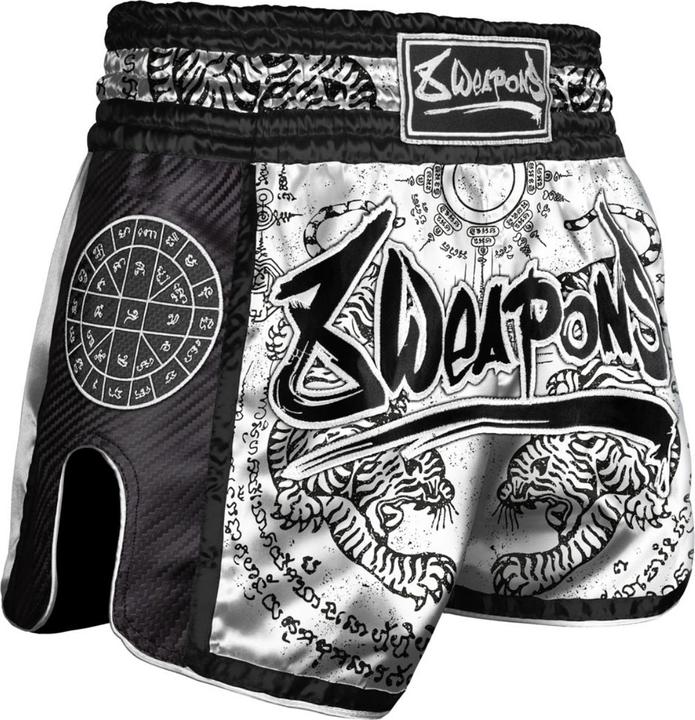 8Weapons 8 Weapons Muay Thai Shorts Carbon - Sak Yant Tigers