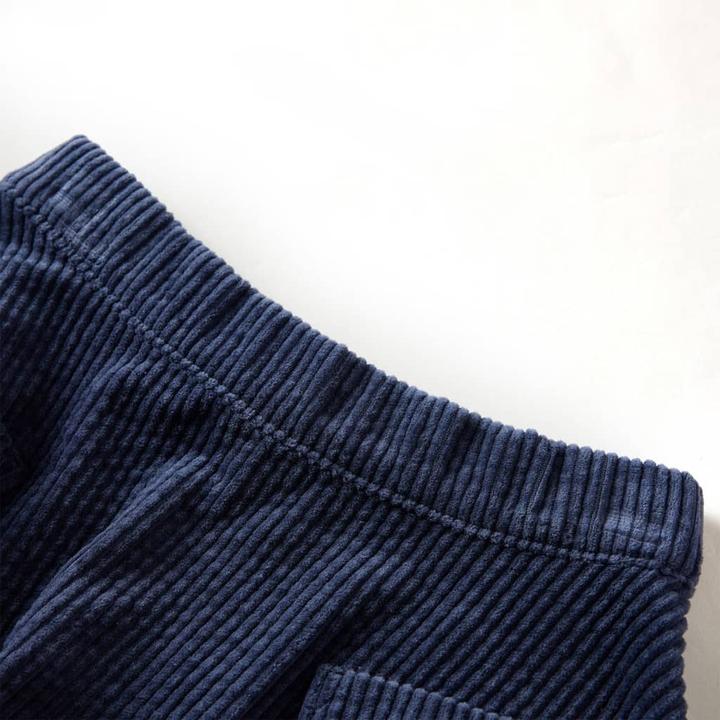 Immagine prodotto VidaXL Gonna per bambini con tasche in velluto a coste blu navy 104,Materiale: 100 (104)