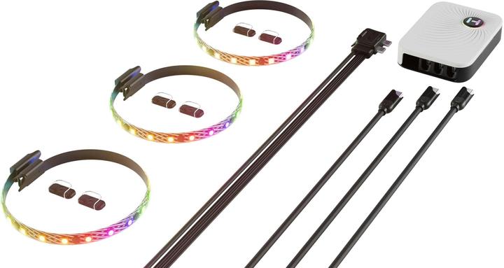 Actual product image Hyte Ls10 RGB Light Strips Blk 3pk + Np (Blue, Green, Red)