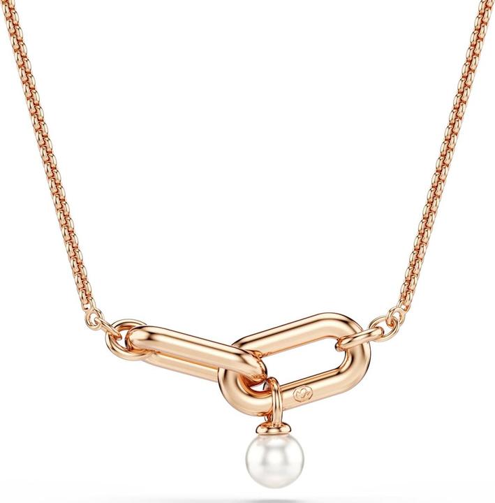 Actual product image Swarovski Constella Halskette Kristallperle Rundschliff Weiss Roségold Legierungsschicht (Swarovski Metal)