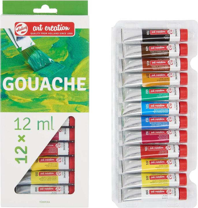 Image du produit Talens Gouache Art Creation 12x12ml en étui carton (Multicolore, 12 ml)