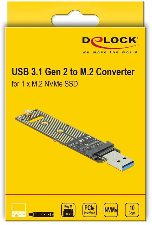 Produktbild Delock Konverter für M.2 NVMe PCIe SSD mit USB 3.1 Gen 2