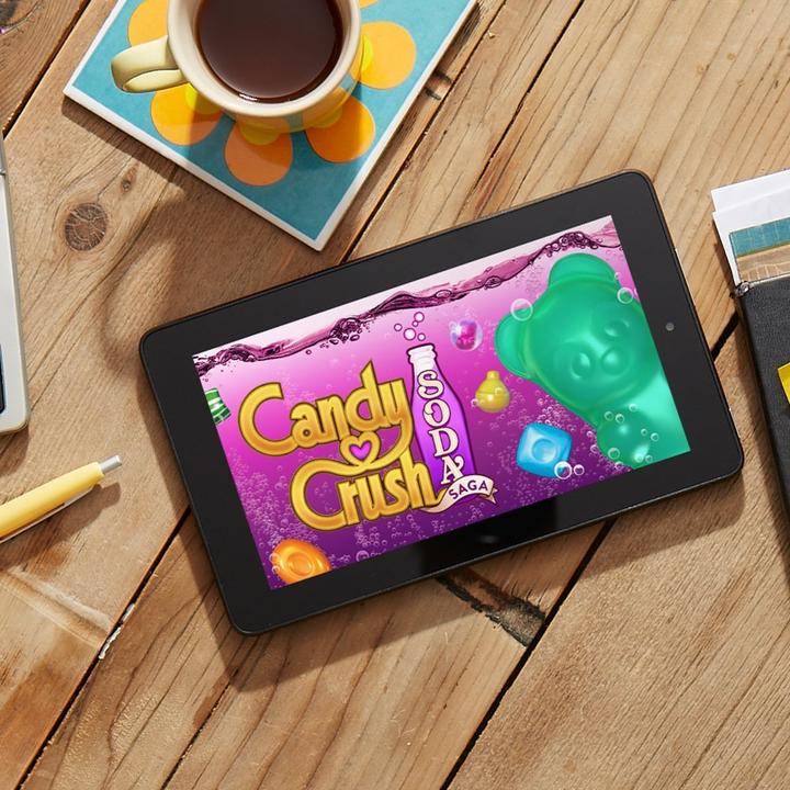 Image du produit Amazon Tablette Fire 17,7 cm (7 pouces), WLAN, 8 Go, avec offres spéciales (7", 8 Go, Noir)