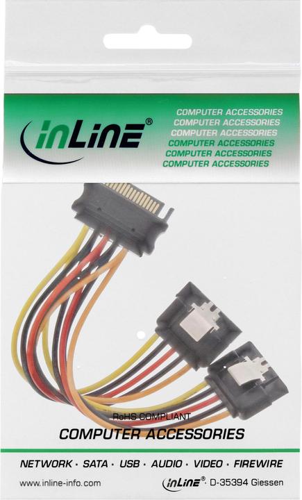 Productafbeelding InLine SATA voeding Y-kabel SATA beugel