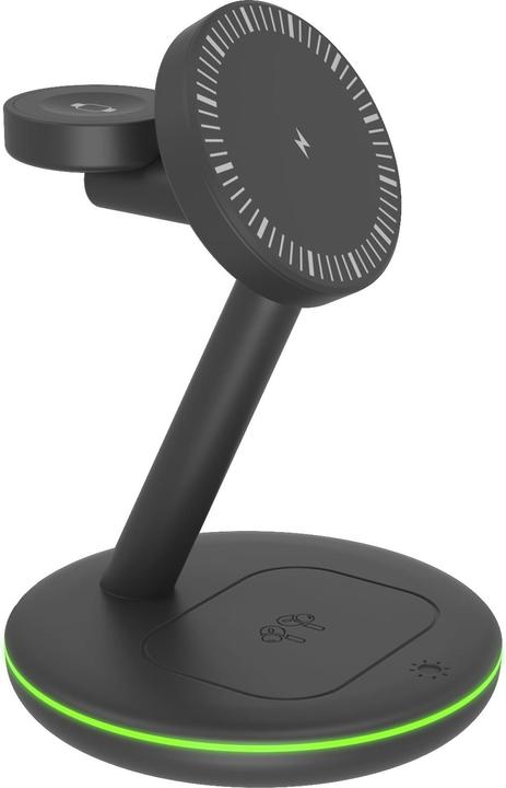Produktbild Icy Box Ladestation induktiv/magnet. f. Smartphone/-watch/Inear-Kopfh?rer (15 W)