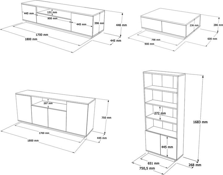 Actual product image Skye Decor Steven (180 x 44.5 x 44.5 cm)
