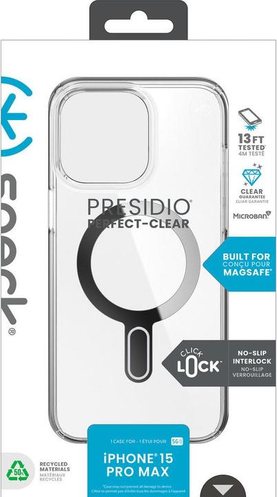 Produktbild speck Presidio Perfect-Clear - back cover for mobile phone (Apple iPhone 15 Pro Max)