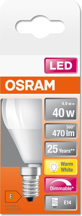 Actual product image Osram Superstar Classic P (E14, 4.50 W, 470 lm, 1 x, F)