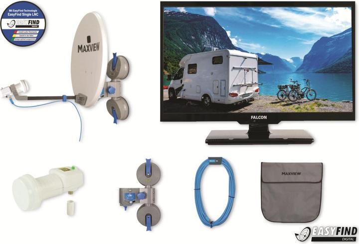 Produktbild Falcon 3212 - Camping SatTV-Set Pro Kit mit 19 Zoll TV