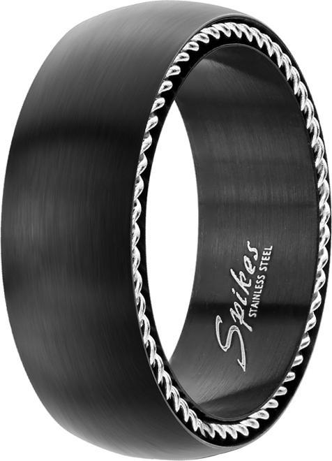 Produktbild Star Piercing Ring schwarz matt mit beidseitigem Stahlseil (67, Stahl)