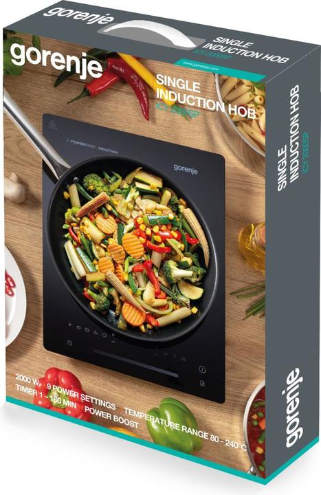 Actual product image Gorenje Hob ICY2000SP Induction, Number of burners/cooking zones 1, Touch, Timer, Black