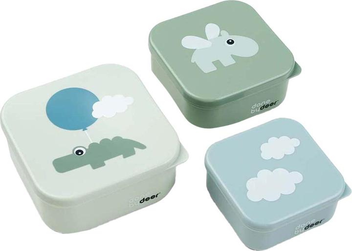 Produktbild Done by Deer Snackbox Happy Clouds Grün, 3-tlg.