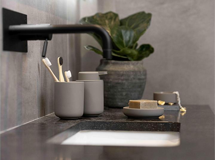 Actual product image Zone Denmark Toothbrush Mug Ume Taupe (11.5 x 9.5 x 9.5 cm)