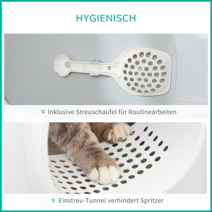 Produktbild PawHut Katzentoilette mit kompaktem Design (Katzenklo geschlossen)