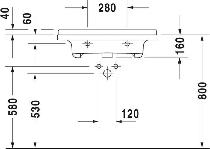Produktbild Duravit Waschtisch STARCK 3 VITAL m ÜL HLB 700x545mm 1 Hahnloch weiss WG (545 mm, 700 mm)