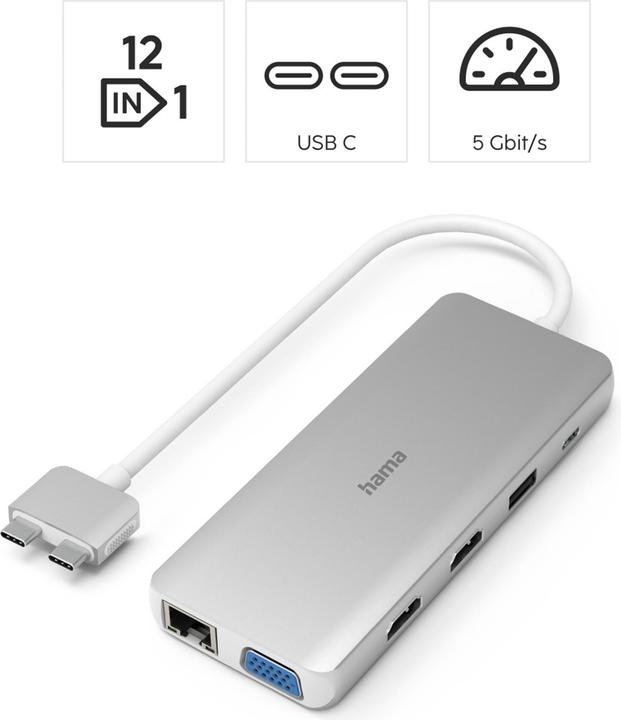 Immagine prodotto Hama Hub USB-C (USB-C, 12 Porti)