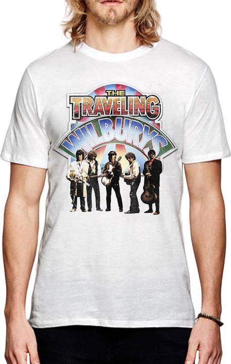Image du produit The Traveling Wilburys T-Shirt unisexe adulte en coton avec photo de groupe (L)