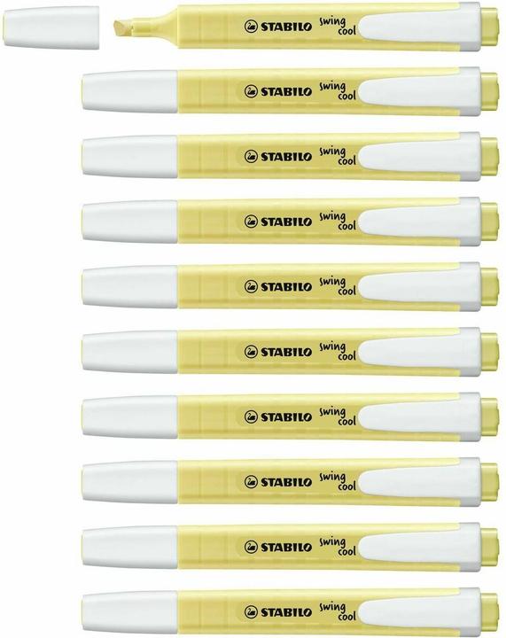 Productafbeelding STABILO Markeerstift - swing cool pastel - Pack of 10 - poedergeel (Poederachtig geel, 4 mm, 10 x)
