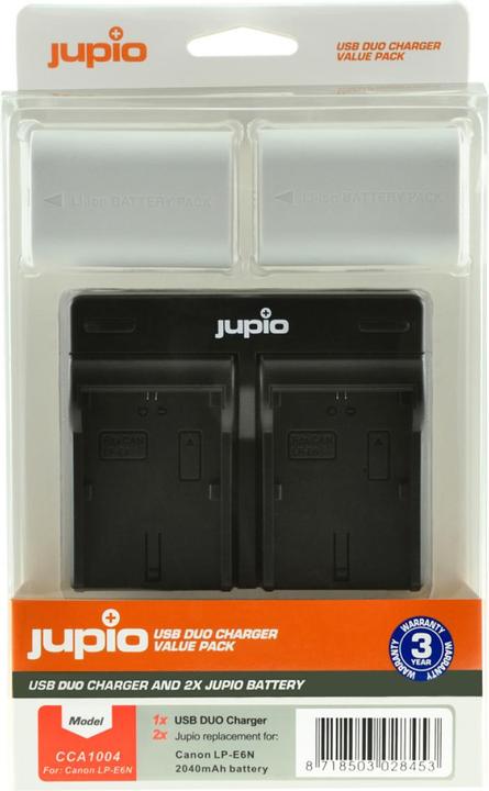 Actual product image Jupio Dual charger set for Canon LP-E6N + 2x batteries *ULTRA* 2040mAh