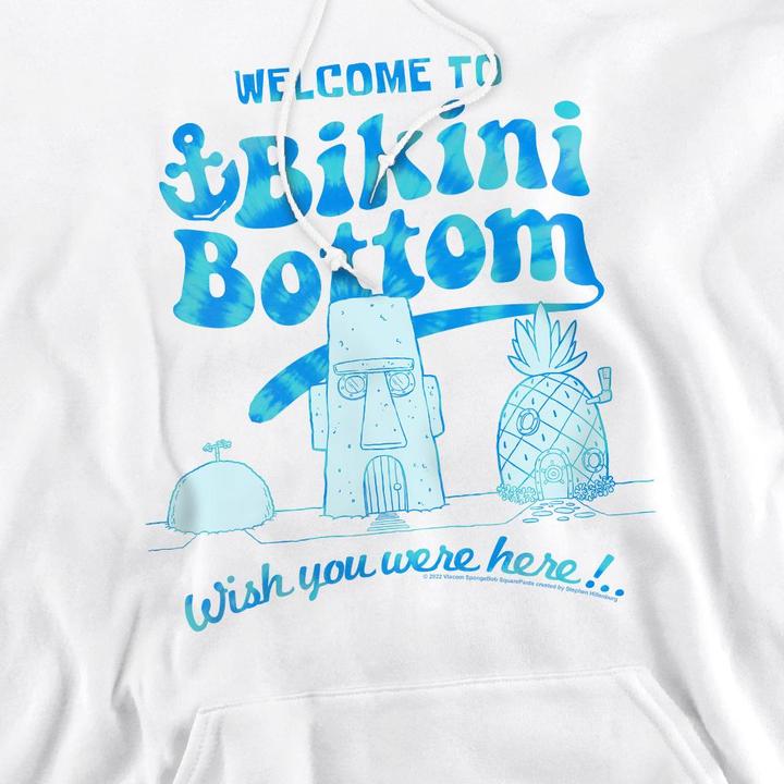 Immagine prodotto Spongebob Squarepants Bikini Bottom Welcome Felpa con Cappuccio Uomo (L)