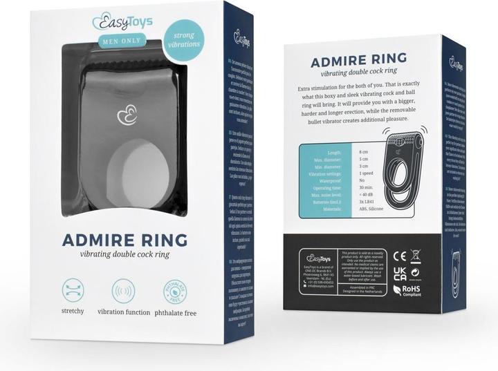 Productafbeelding Easytoys Admire Ring - Vibrerende Dubbele Cockring (5 cm)