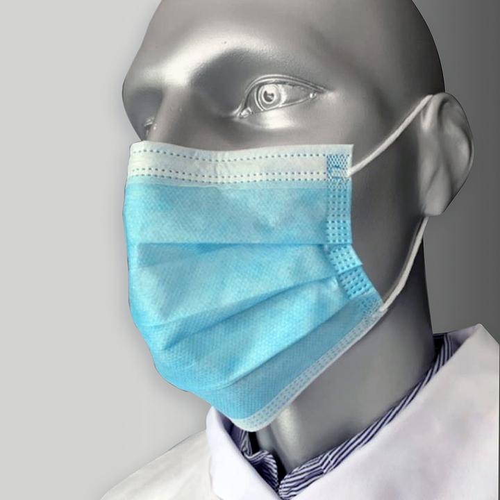 Image du produit Brady Masque de confort jetable 3 plis, bleu (50/carton)