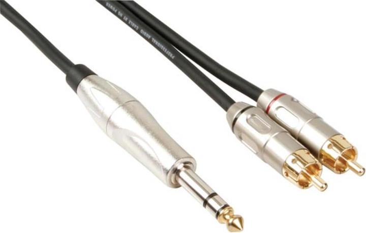 HQ Power Chinch plug to 6.35mm stereo jack (6 m, 6.3mm jack, Cinch)
