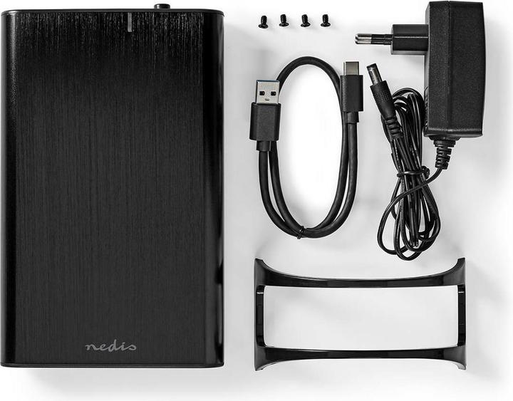 Image du produit Nedis Boîtier pour disque dur | 3.5 " | USB 3.1 Gen1 | USB Type-A / USB Type-C™ | Notebook / PC | Alumini (3.5")