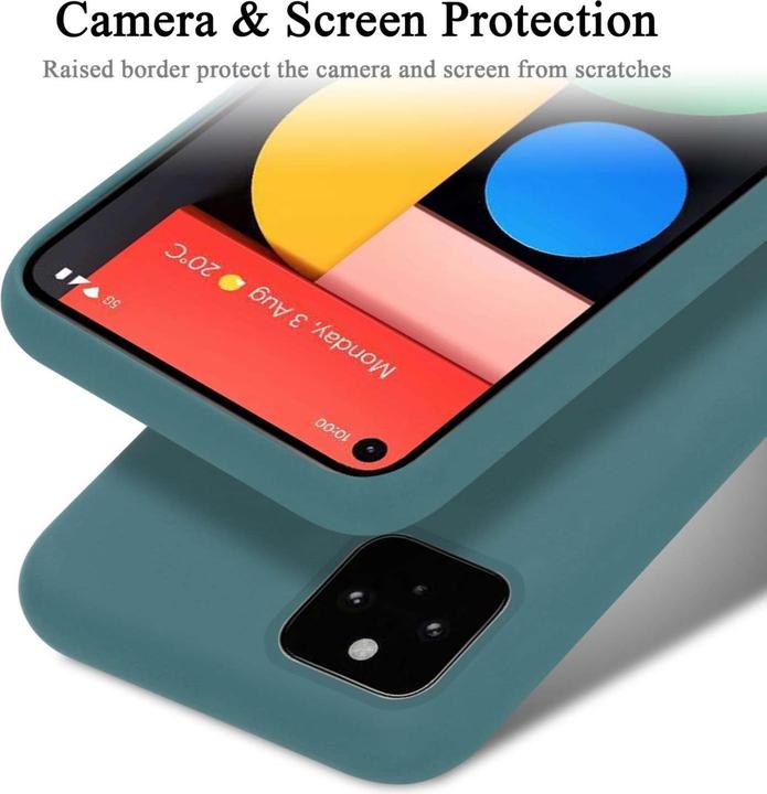 Actual product image Cadorabo Bumper Case for Google PIXEL 5 TPU Liquid Silicone Cover for Google PIXEL 5 (Google Pixel 5)