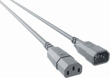 Actual product image Bachmann Power Cord C14 to C13 grey, Extension Cable (0.75 m, C14, C13)