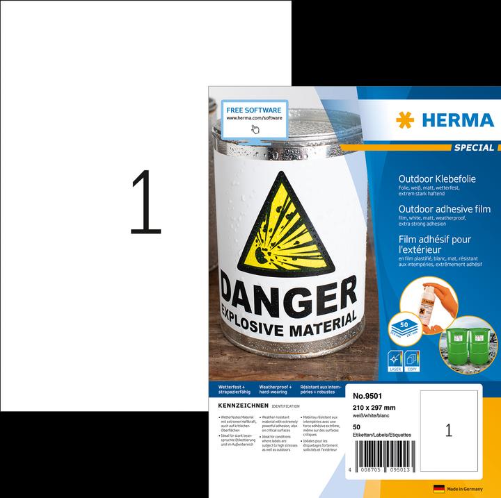 Actual product image HERMA Weatherproof labels A4