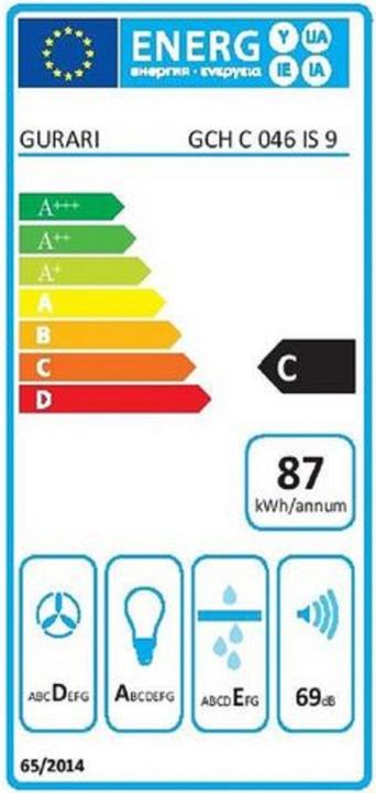 Energy Label Gurari GCH C 046 IS 9 (Wall hood)